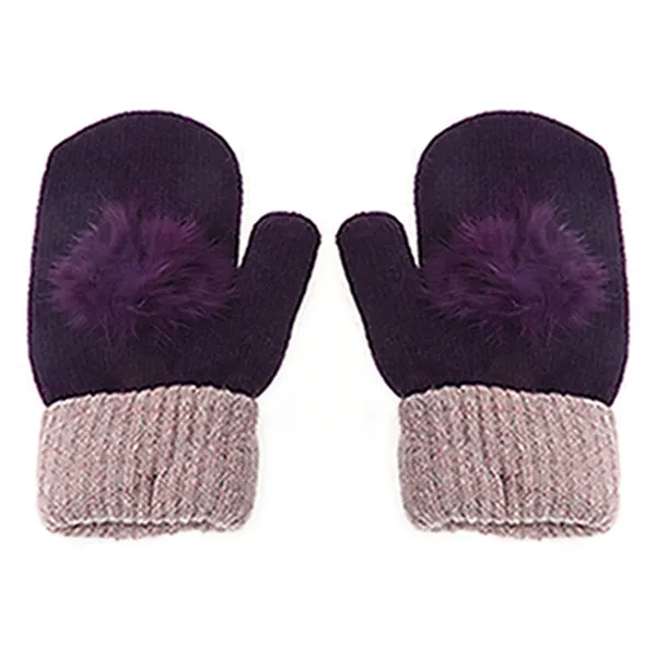 2018 New Fashion Women Lady Knitted Gloves Mitten Woolen Rabbit Fur Winter Keep Warm Thick Hands Wrist Gloves