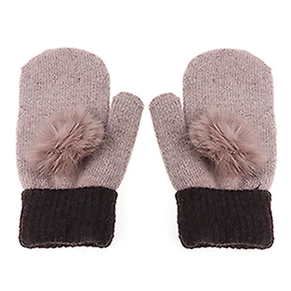 2018 New Fashion Women Lady Knitted Gloves Mitten Woolen Rabbit Fur Winter Keep Warm Thick Hands Wrist Gloves