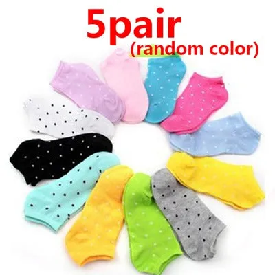 5pair Warm Comfortable Cotton Blends Women's Low Ankle Socks