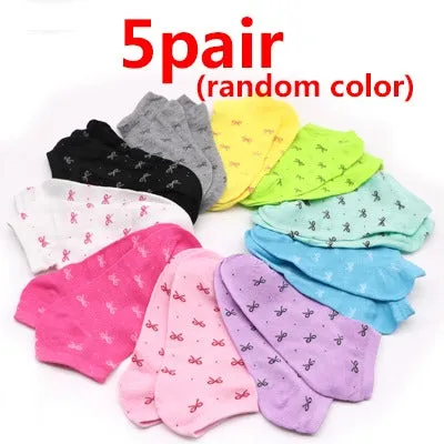 5pair Warm Comfortable Cotton Blends Women's Low Ankle Socks