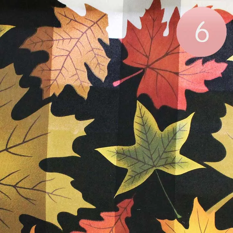 6PCS Large Fall Leave Pattern Print Scarves