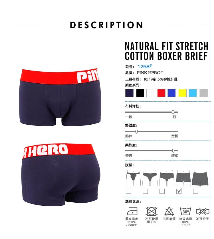 8 Candy Colors Summer Style Cotton Men's Boxer Short Underwear