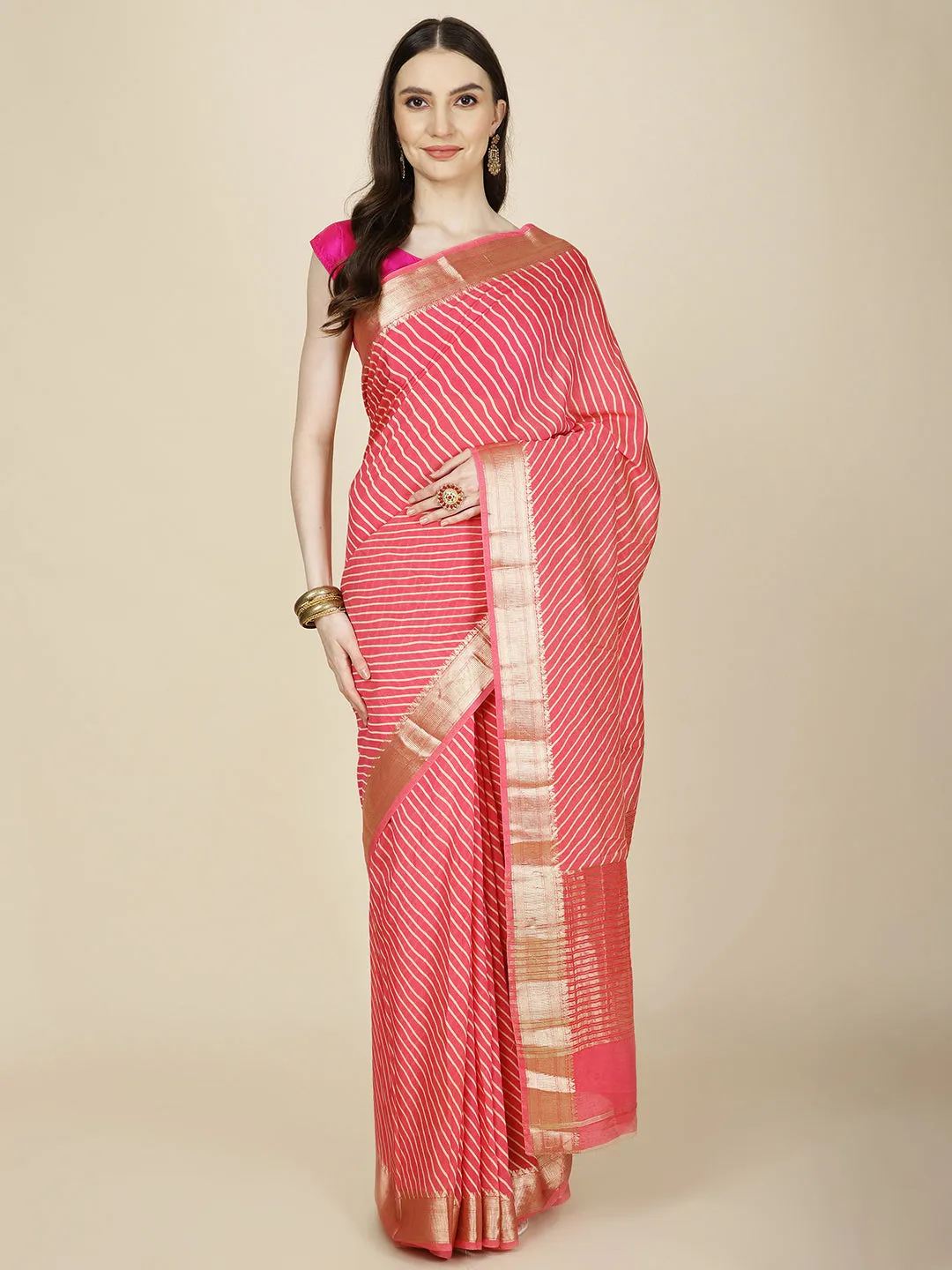 Abstract Woven Cotton Saree