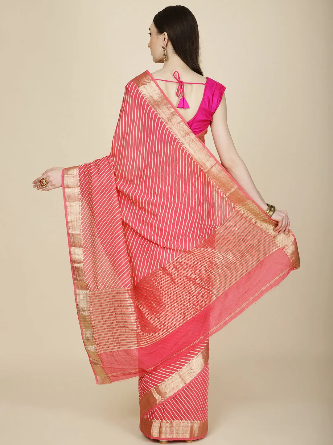 Abstract Woven Cotton Saree