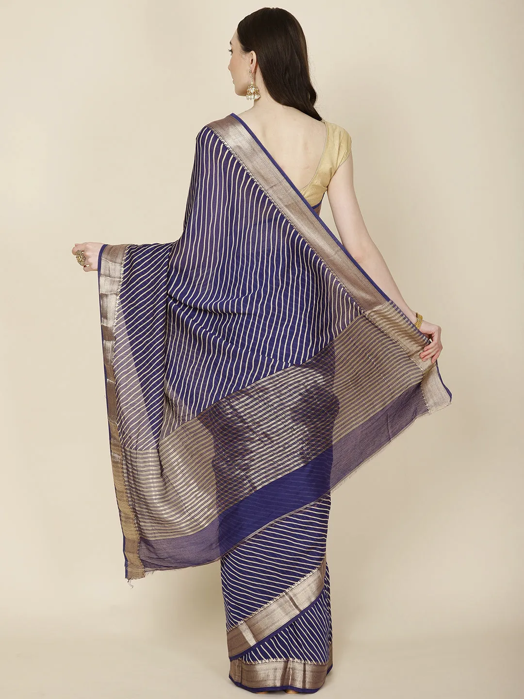 Abstract Woven Cotton Saree