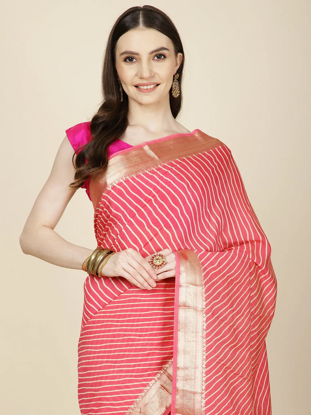 Abstract Woven Cotton Saree