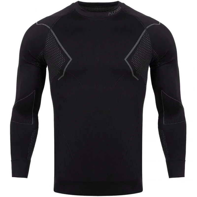 Alpinus Mens Active Base Layer Set Thermoactive Underwear - Black/Gray