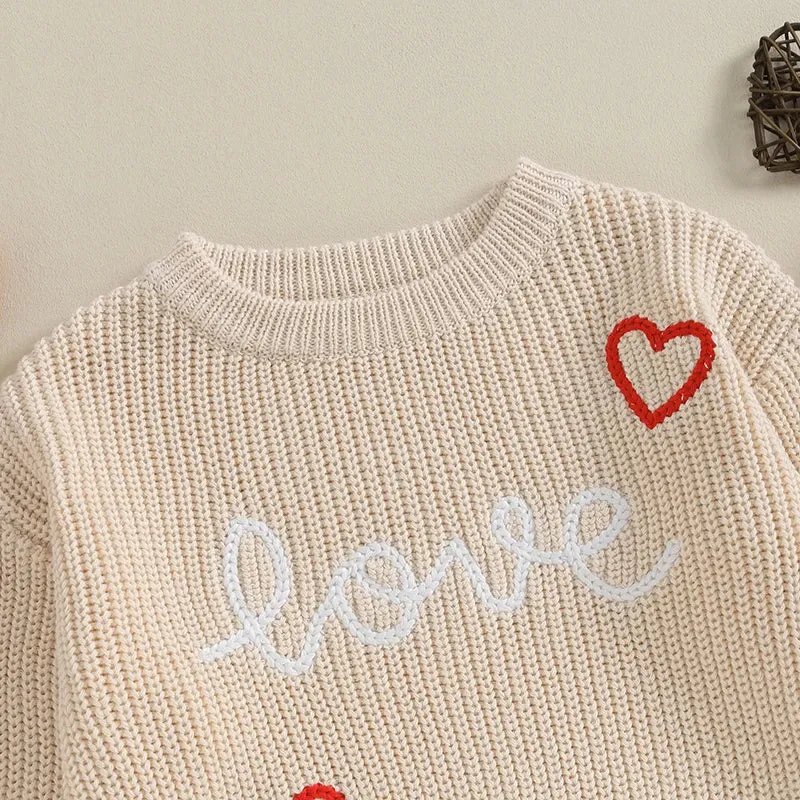 Baby Girls Deluxe Sweater - LOVE - Fall Winter Valentines