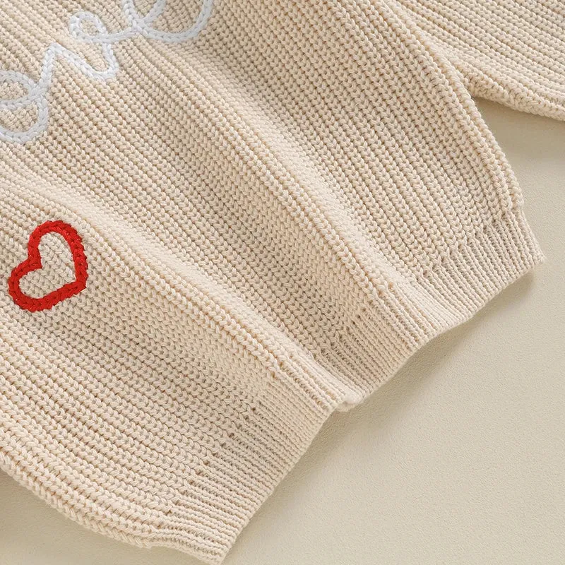 Baby Girls Deluxe Sweater - LOVE - Fall Winter Valentines