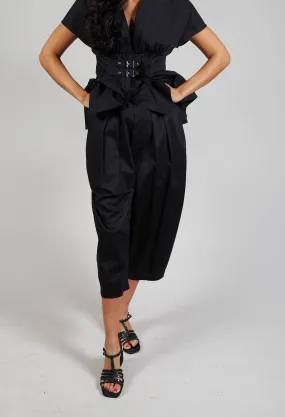 Balloon Leg Trousers in Black