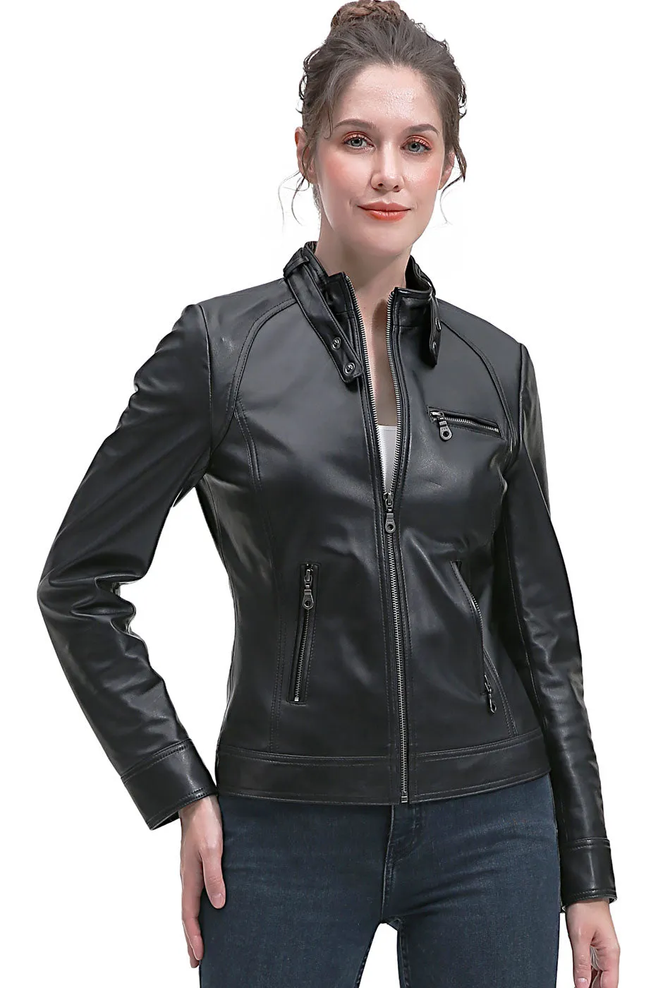 BGSD Women Casey Lambskin Leather Jacket