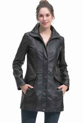 BGSD Women Imani Lambskin Leather Coat