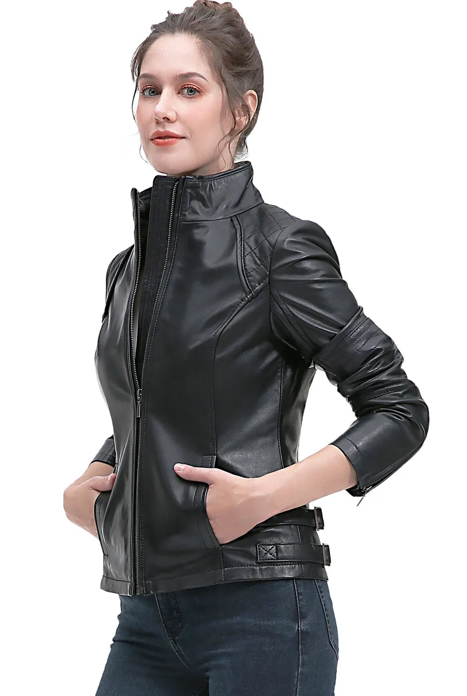 BGSD Women Kate Lambskin Leather Jacket