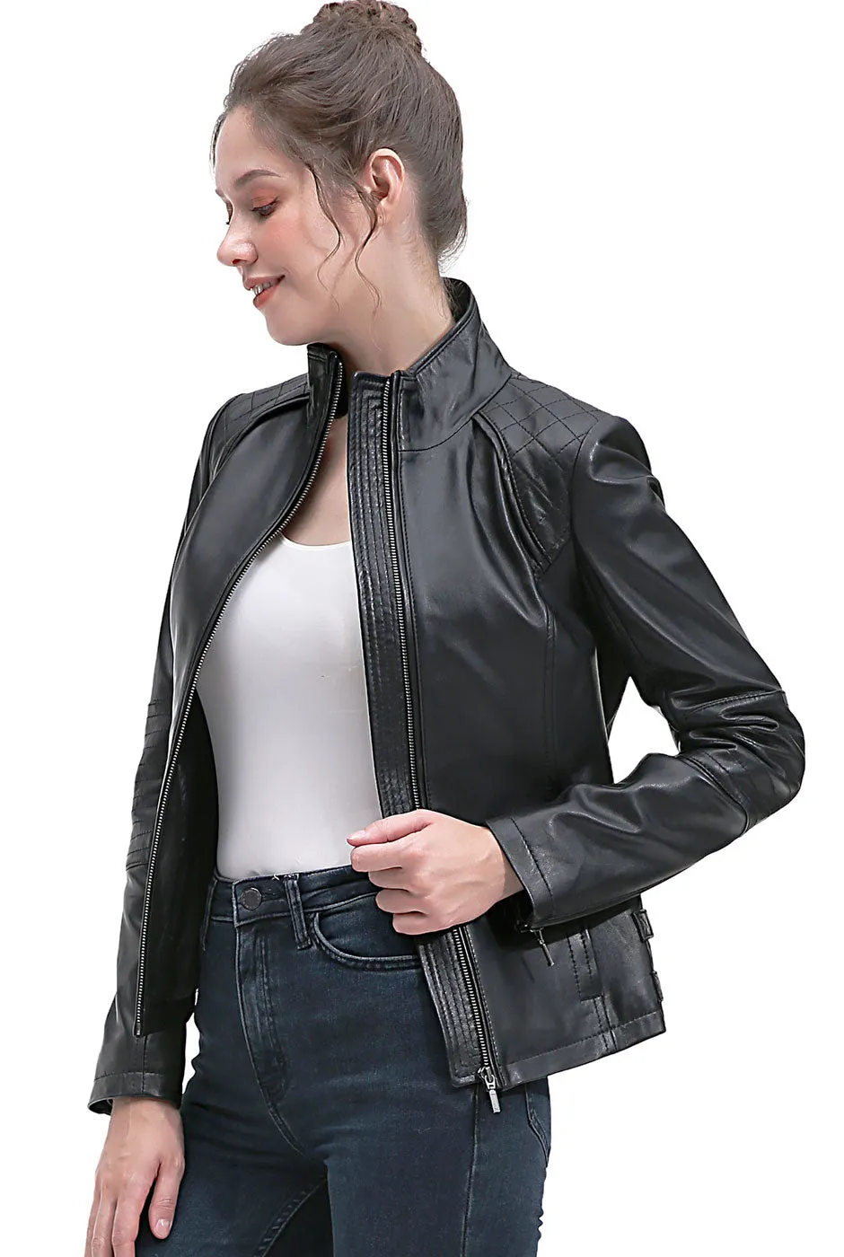 BGSD Women Kate Lambskin Leather Jacket