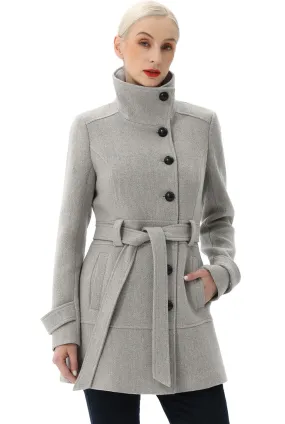 BGSD Women Wool Belted Walking Coat