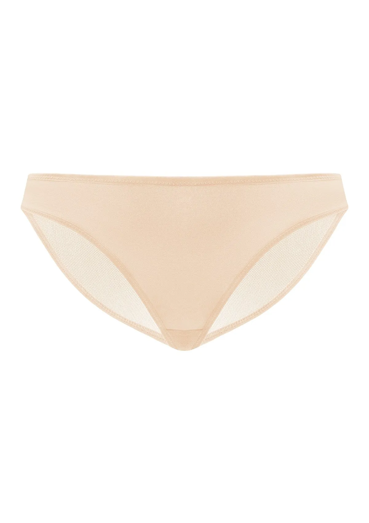 Billie Smooth Beige Sheer Mesh Bikini Underwear