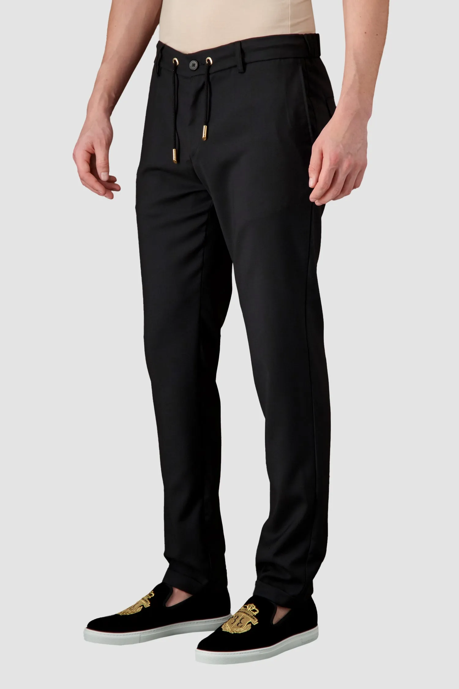 Billionaire Black Long Double B Trousers