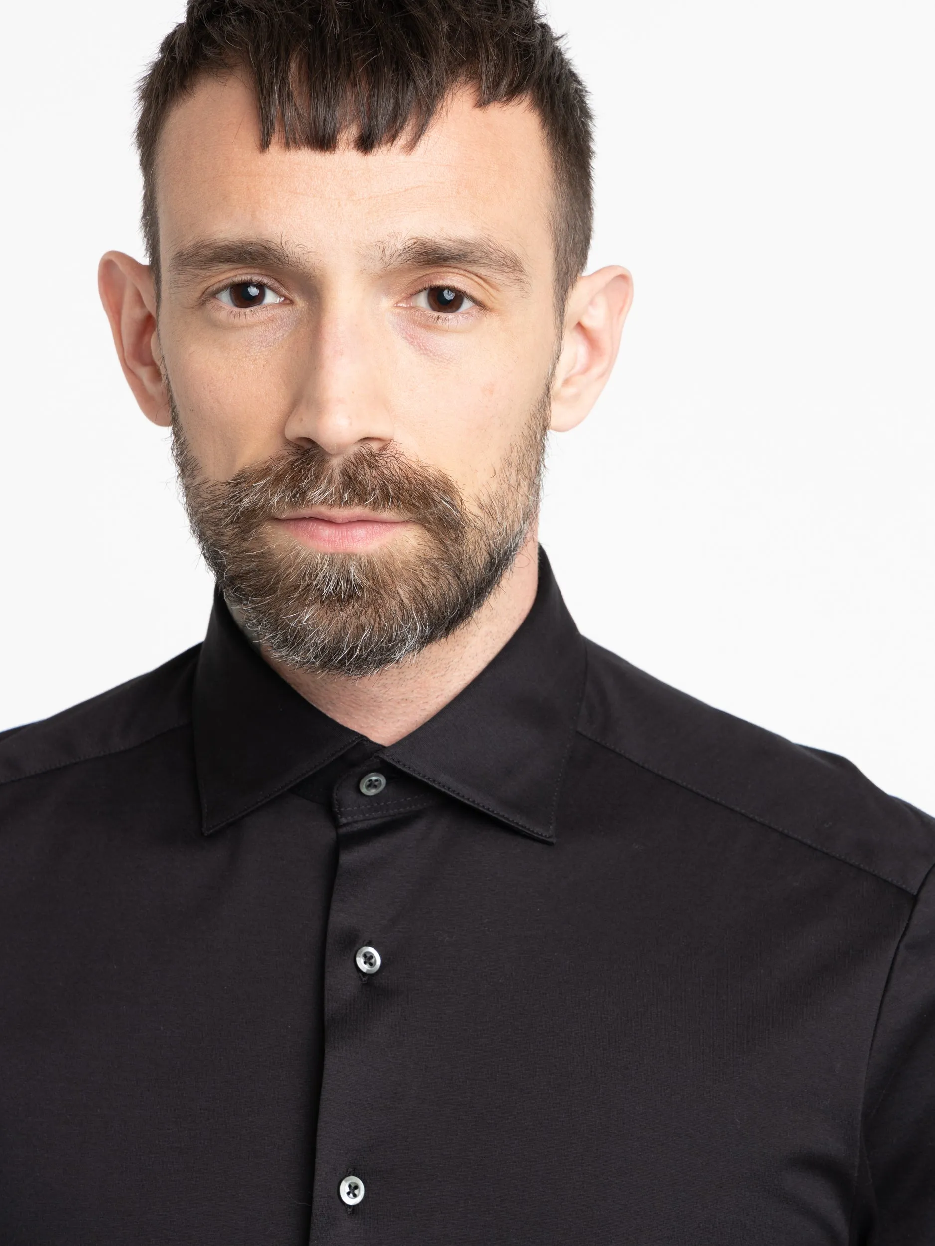 Black Cotton Jersey Shirt