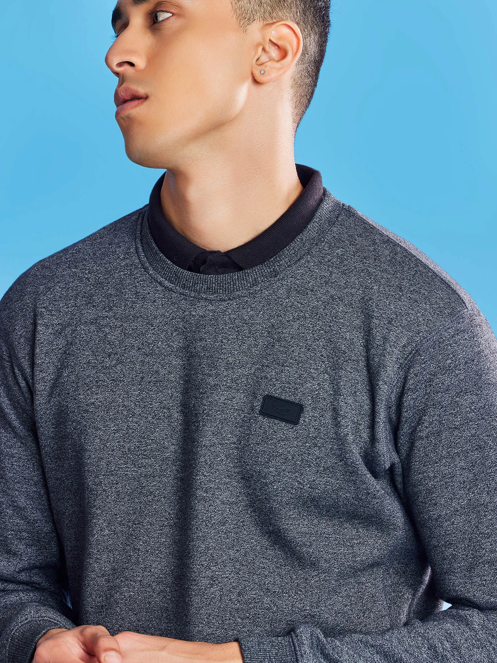 Black Fleece Crew Neck Sweatshirt