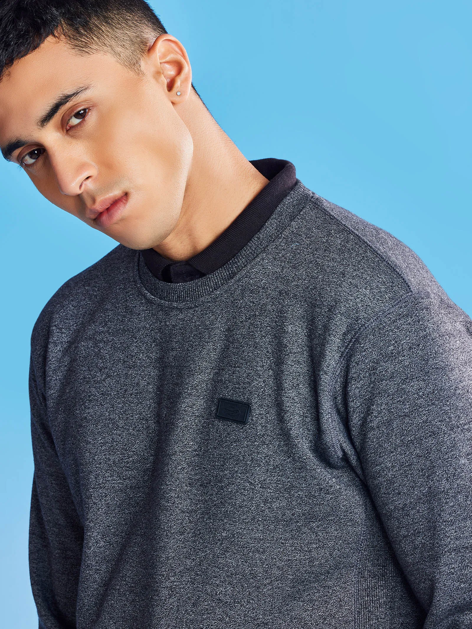 Black Fleece Crew Neck Sweatshirt