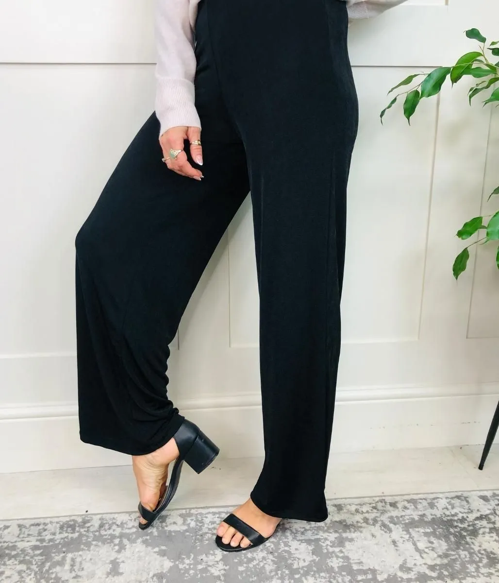 Black Straight Leg Stretch Trousers