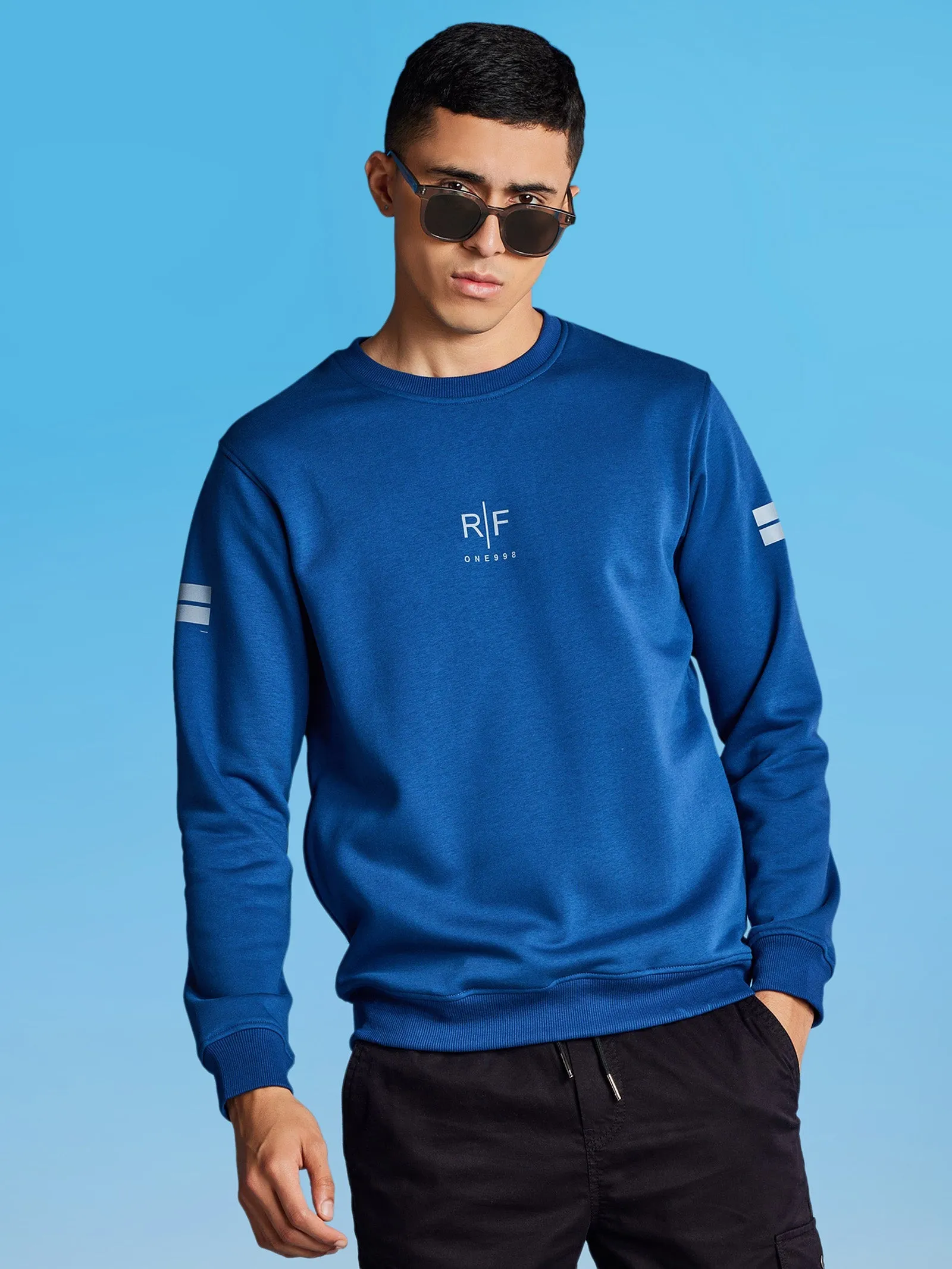 Blue Fleece Crew Neck Sweatshirt