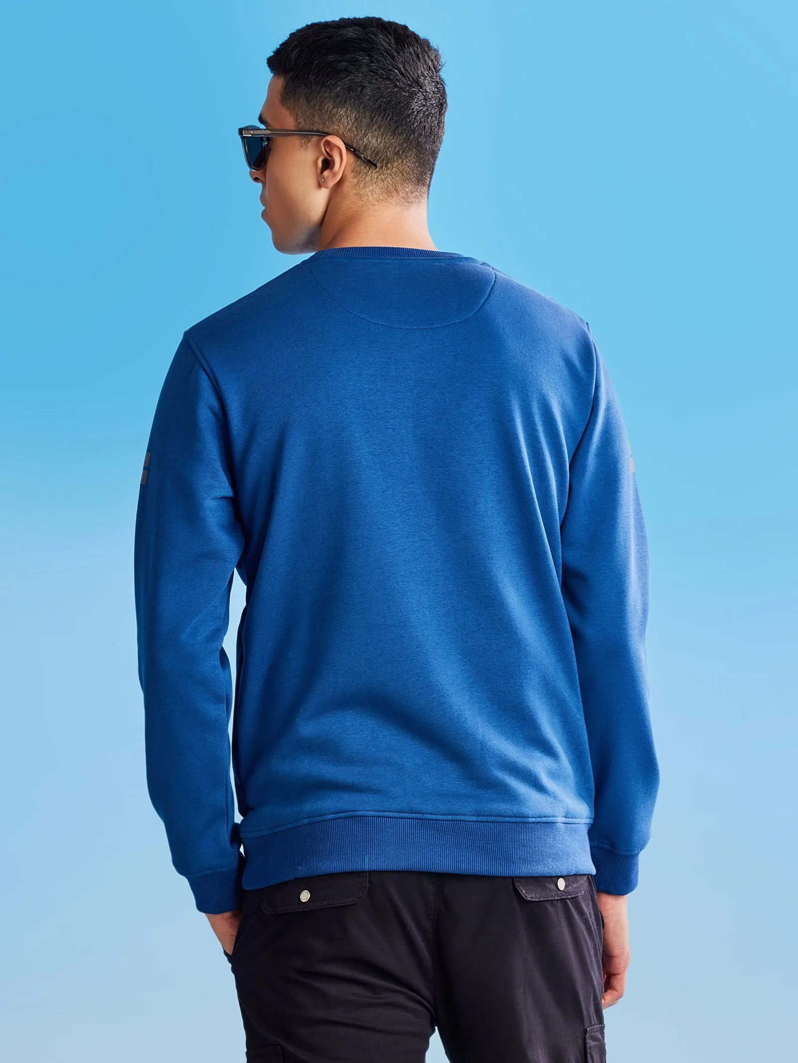 Blue Fleece Crew Neck Sweatshirt