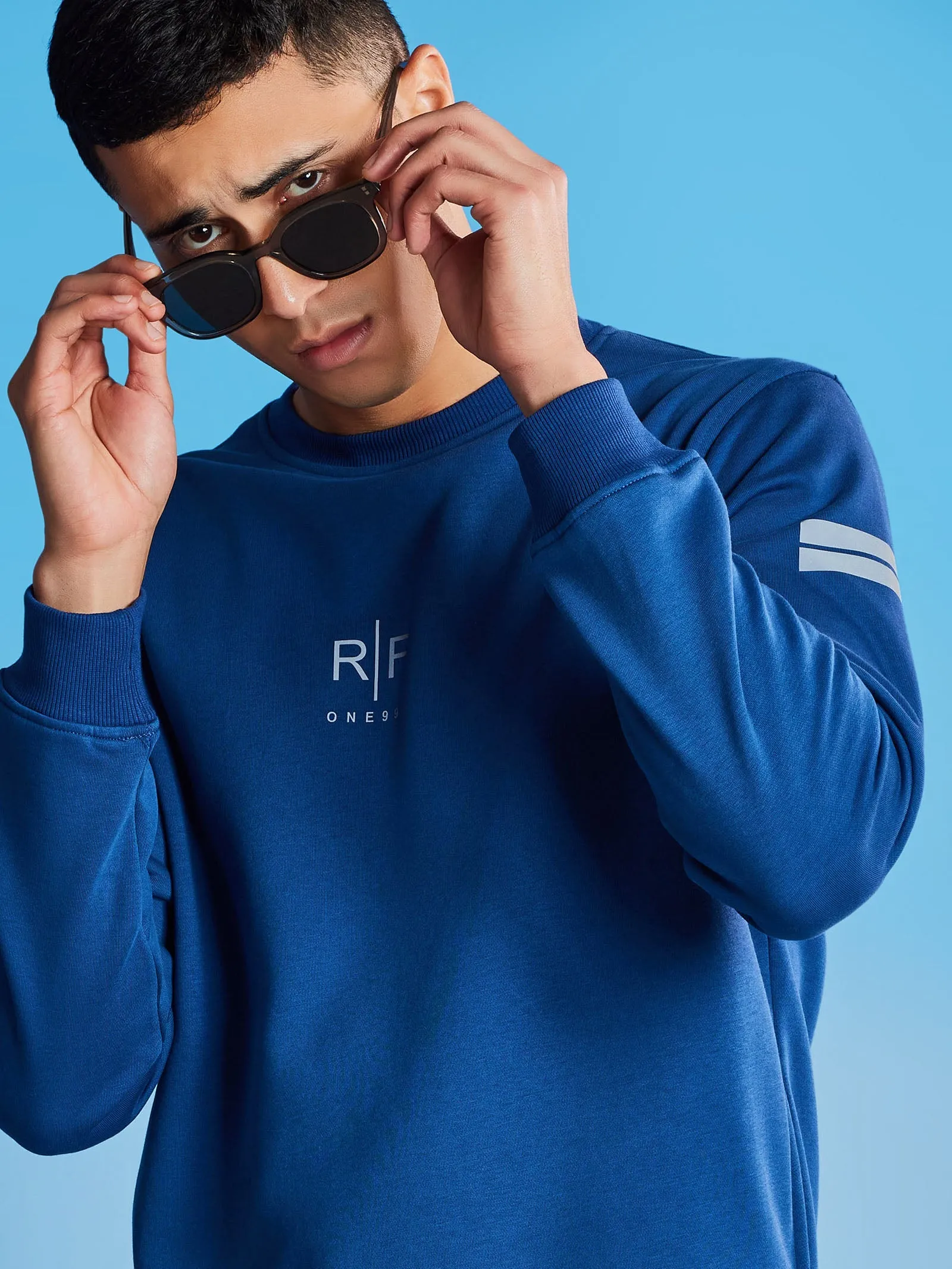 Blue Fleece Crew Neck Sweatshirt