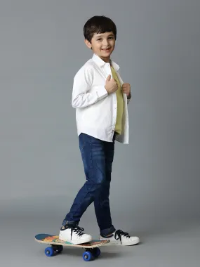 Boys White Cotton Shirt