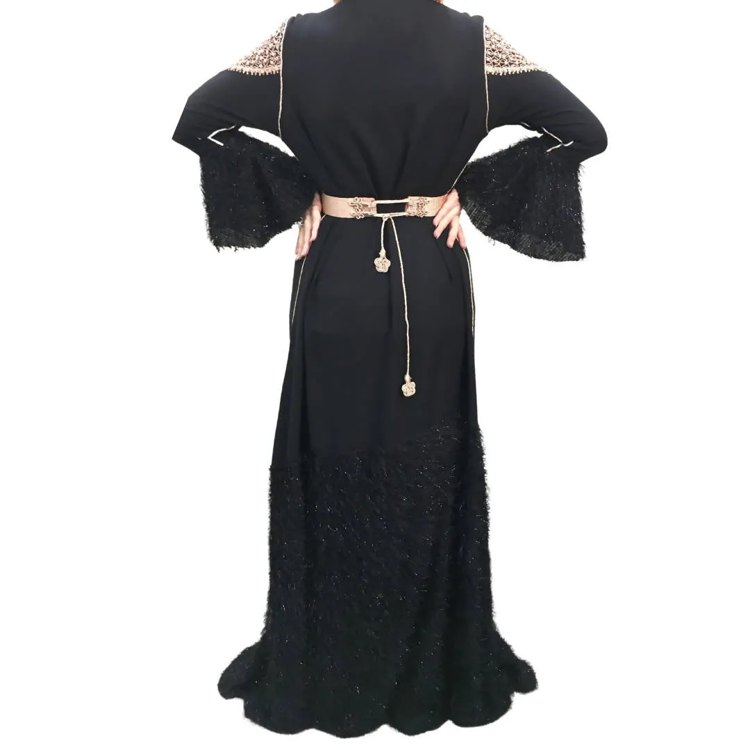 Bronze and Black Modern Winter Kaftan