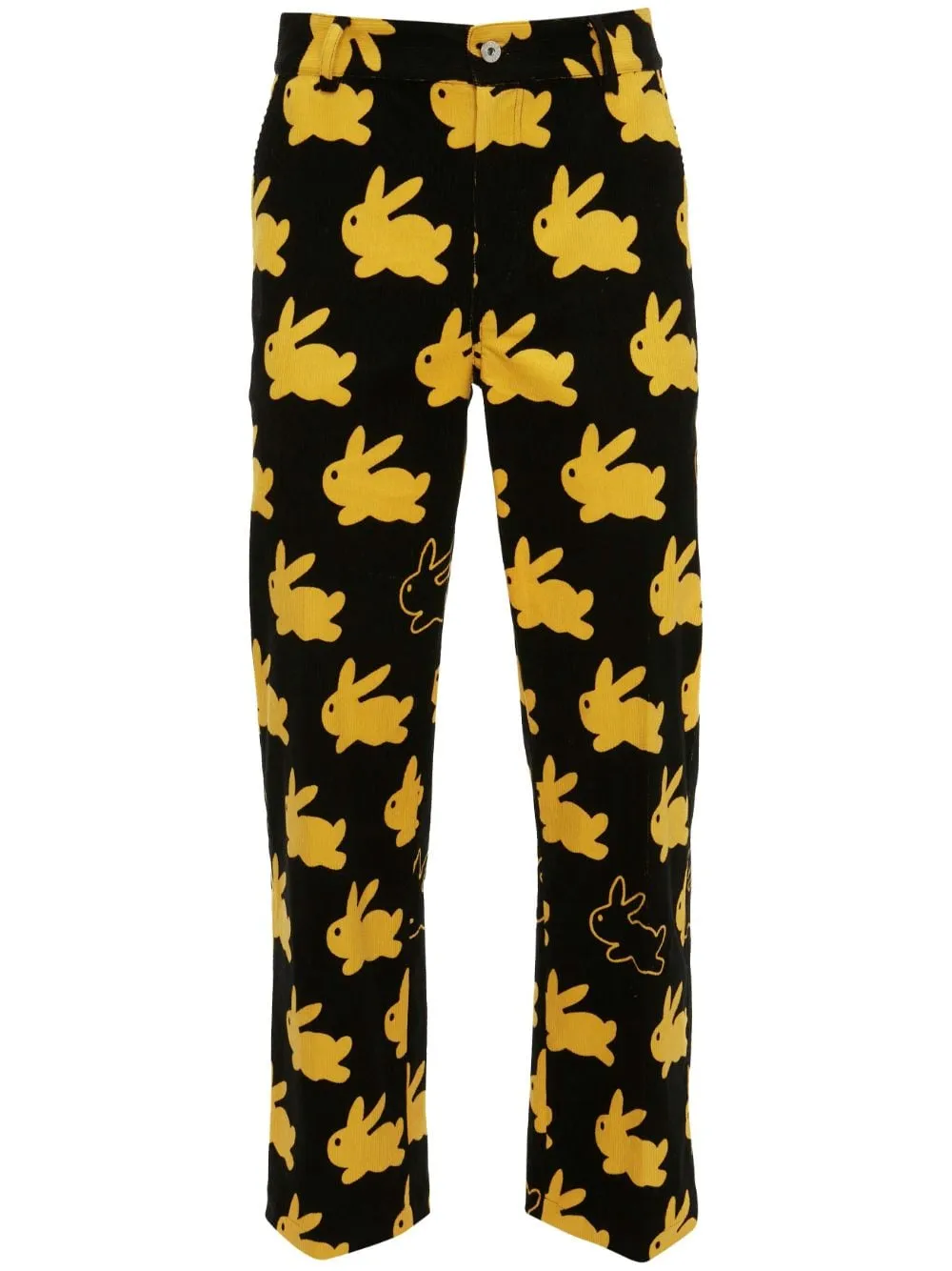 Bunny-Print Straight-Leg Trousers