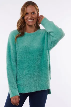 Cosy Winter Mint Knit Crew