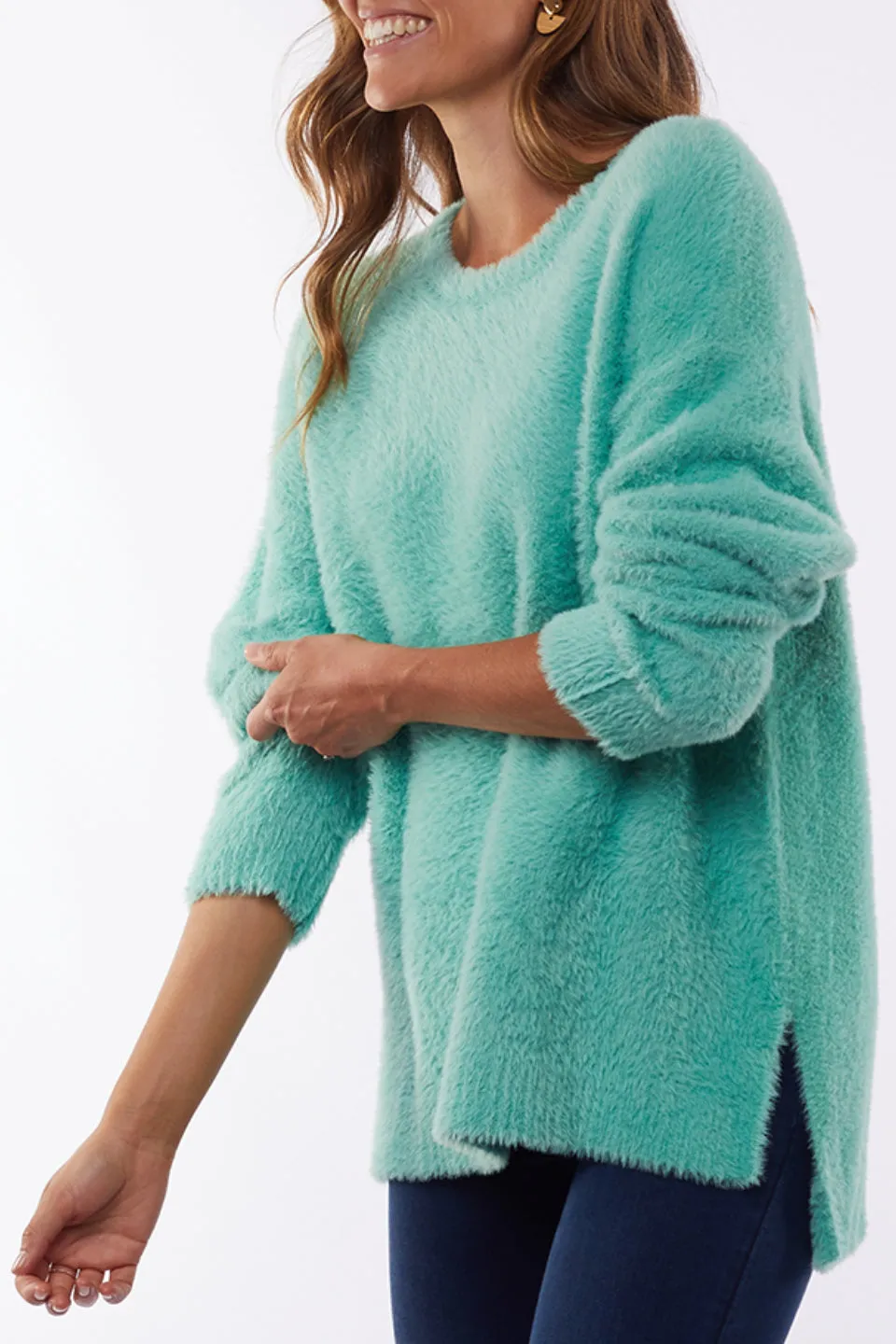 Cosy Winter Mint Knit Crew