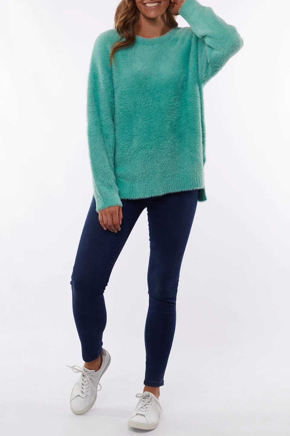 Cosy Winter Mint Knit Crew