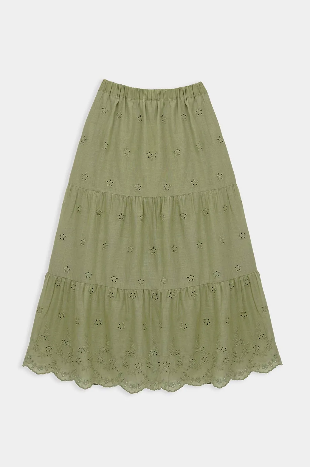 COTTON CUTWORK SKIRT