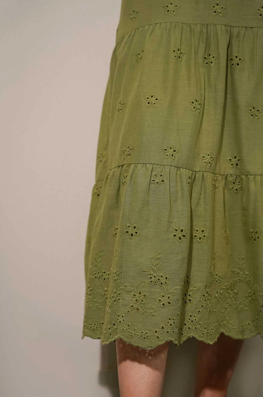 COTTON CUTWORK SKIRT