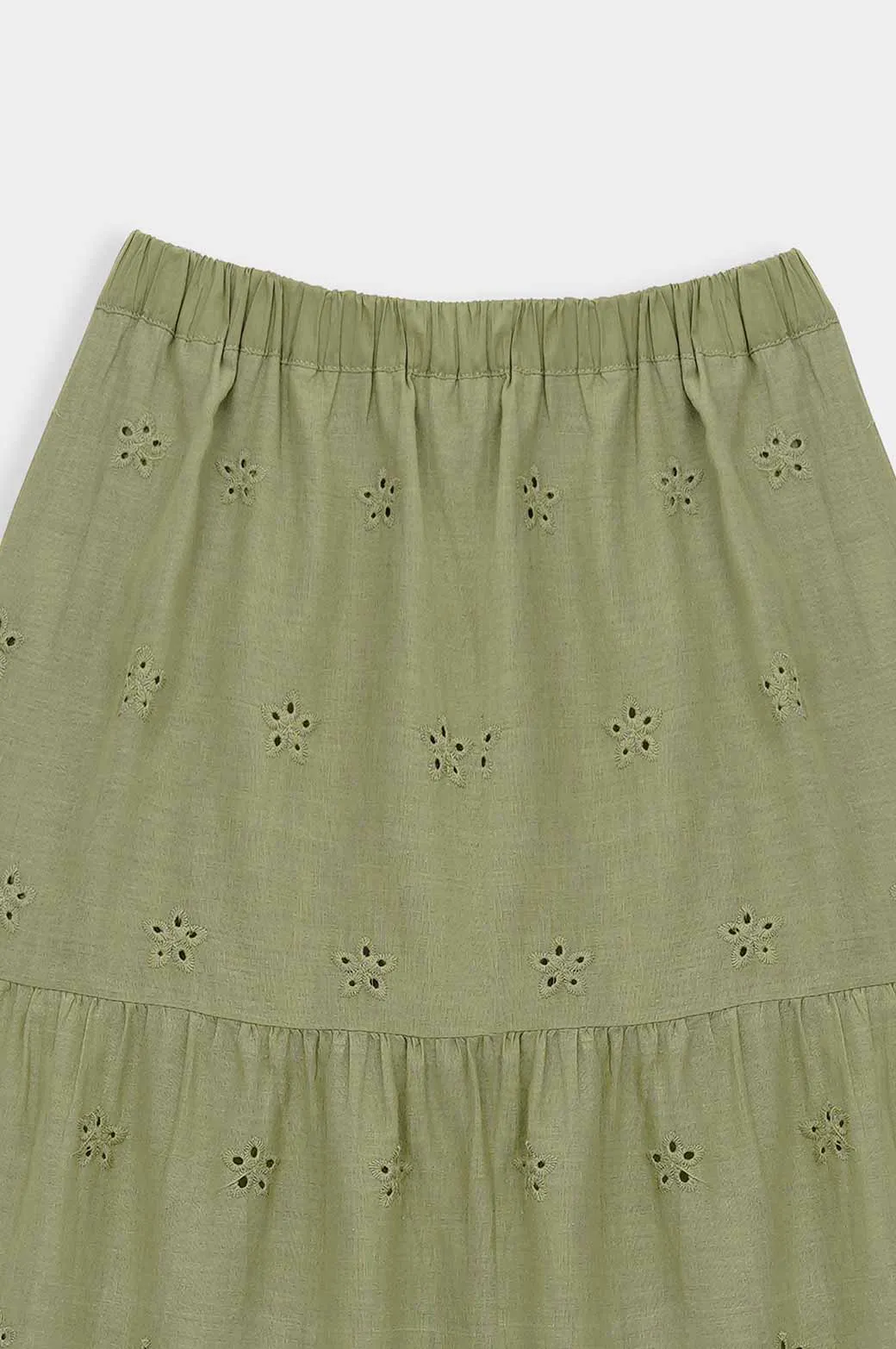 COTTON CUTWORK SKIRT