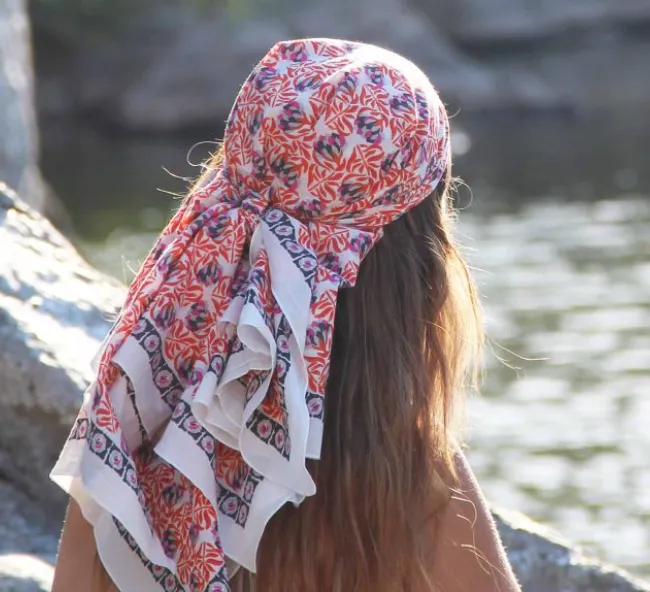 Cotton square scarf | Heidi