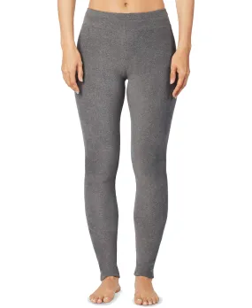 Cuddl Duds Women's Stretch Extra-Soft Warm Fleece Leggings, Grey, L