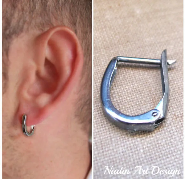 Dark Silver Earring for men