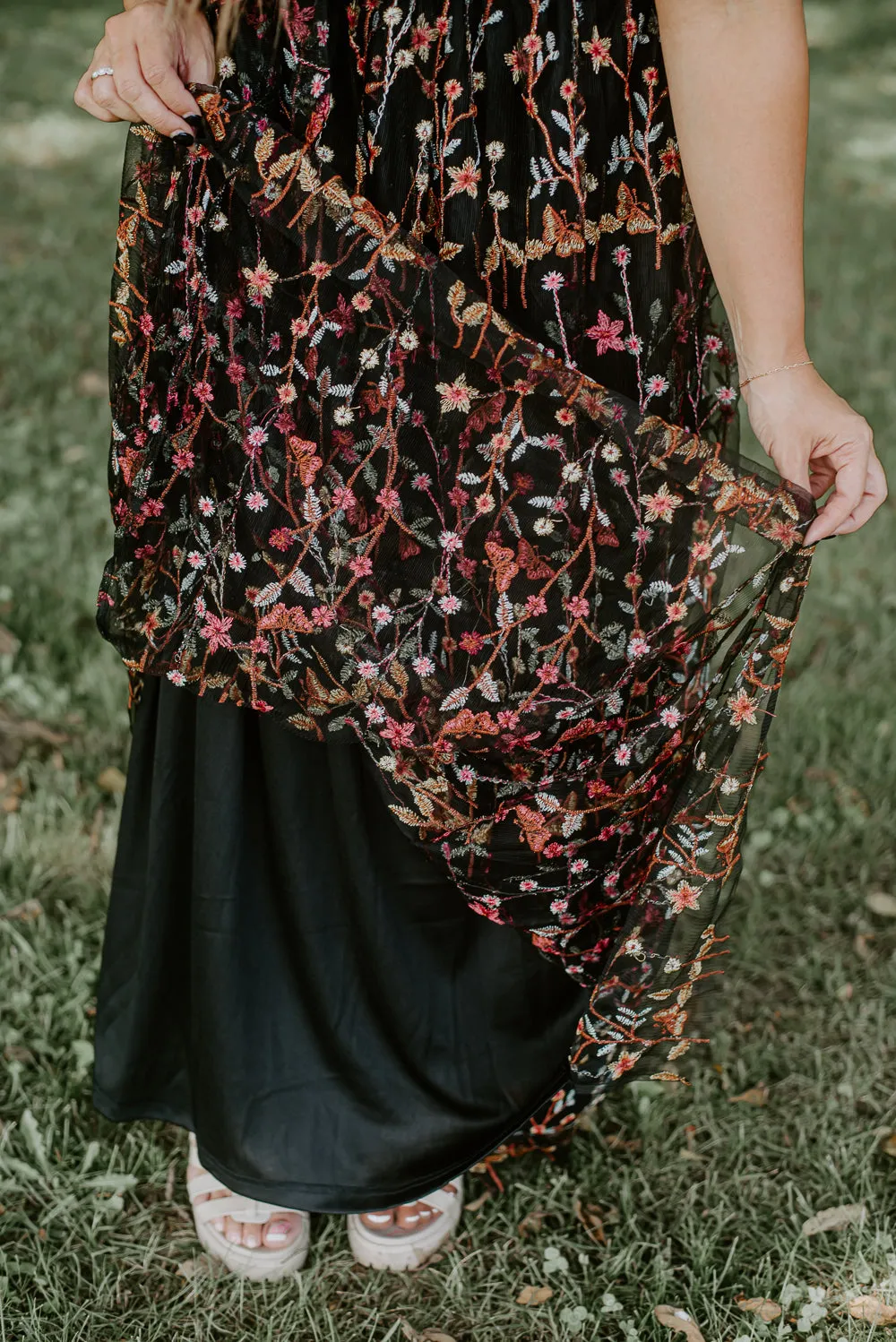 ECB Exclusive: Dreamy Floral Maxi Dress, Black