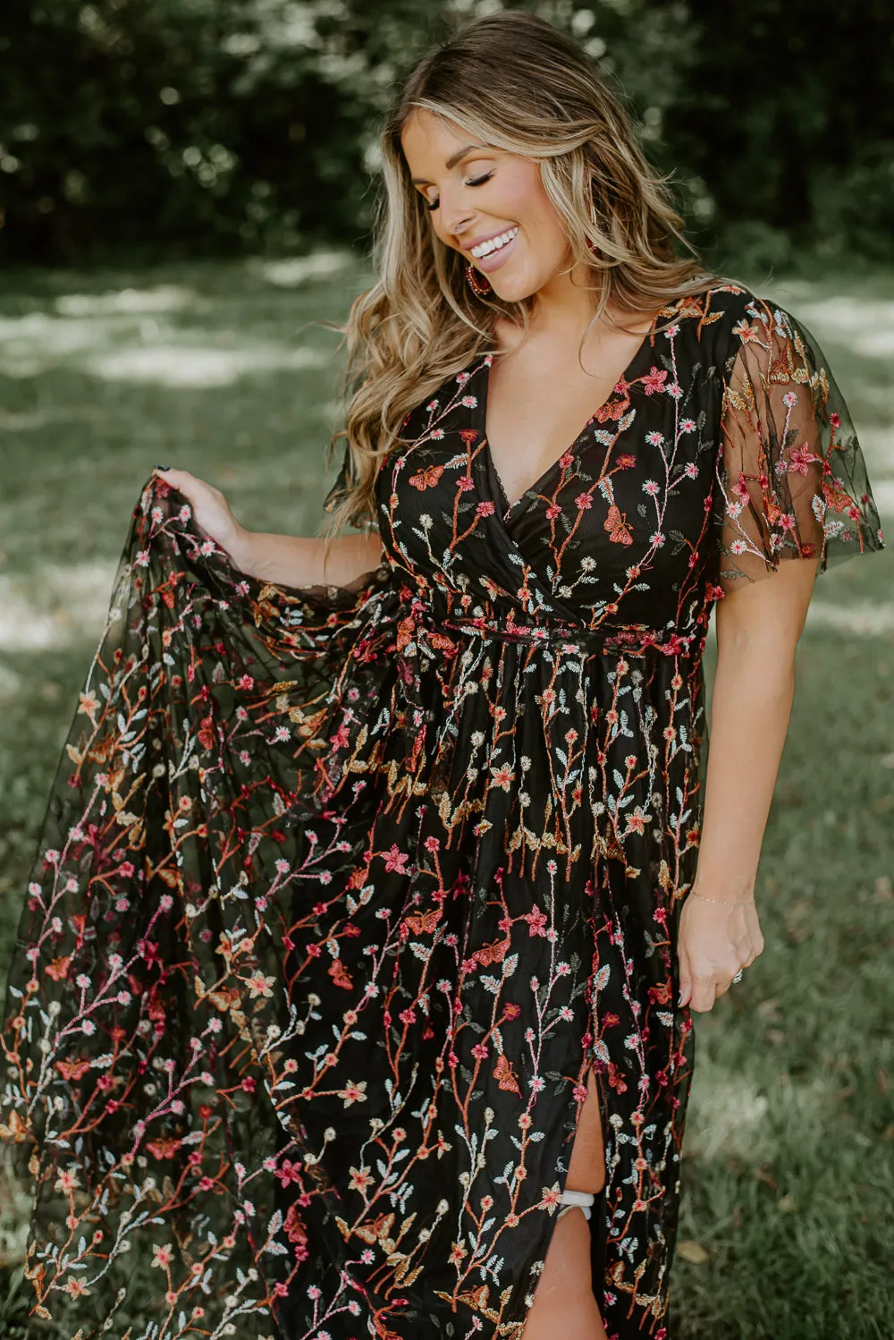 ECB Exclusive: Dreamy Floral Maxi Dress, Black