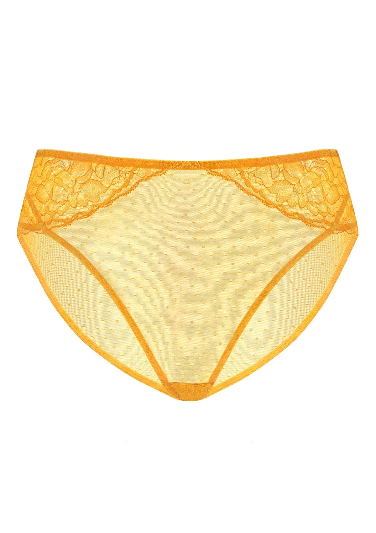 Enchante High-Rise Cadmium Yellow Mesh Brief Underwear