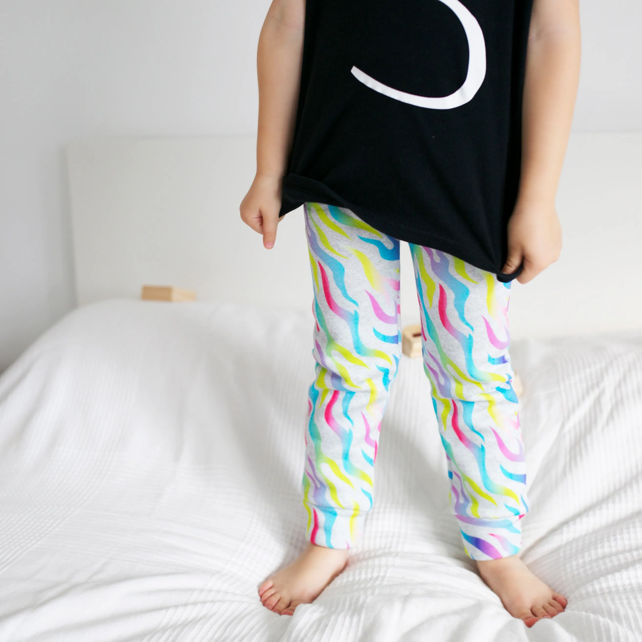 Extra warm rainbow flame Print Baby Leggings 0-6 Years