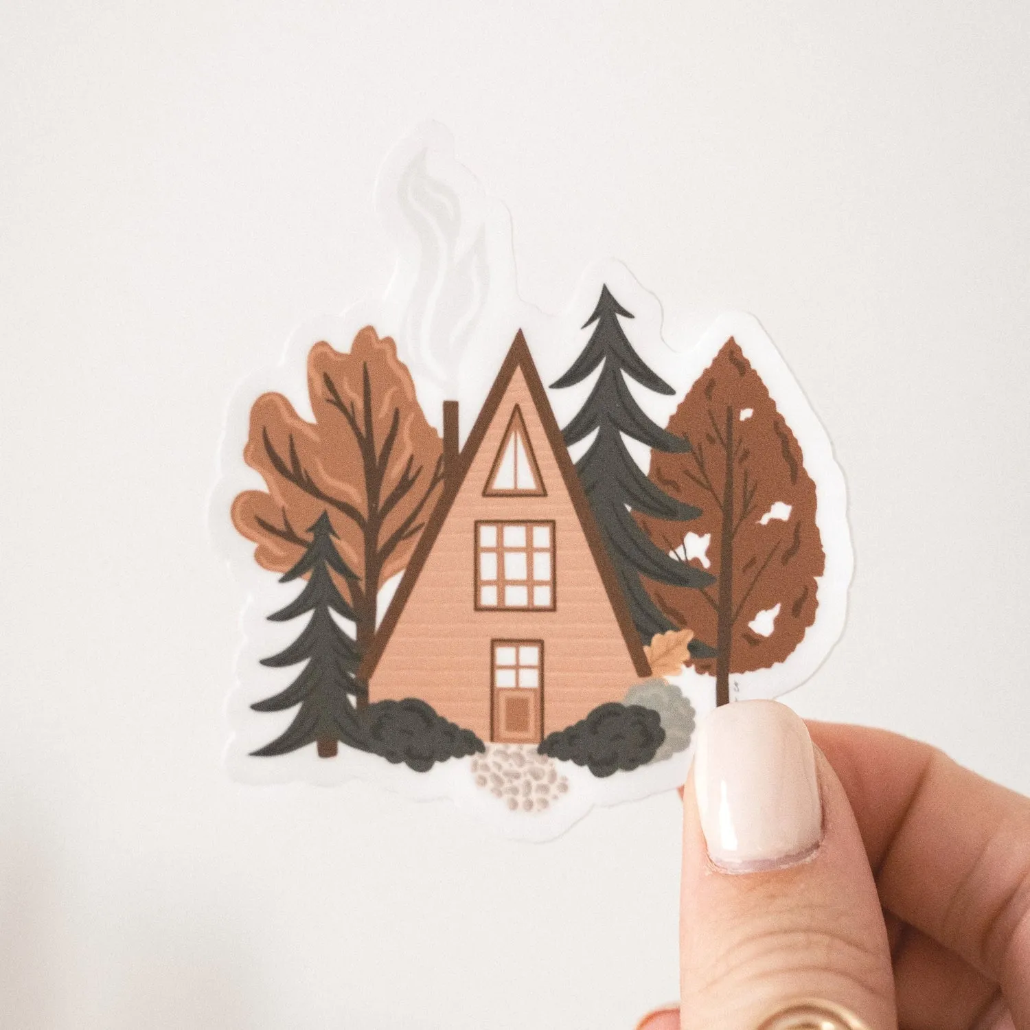 Fall Cabin Vinyl Sticker