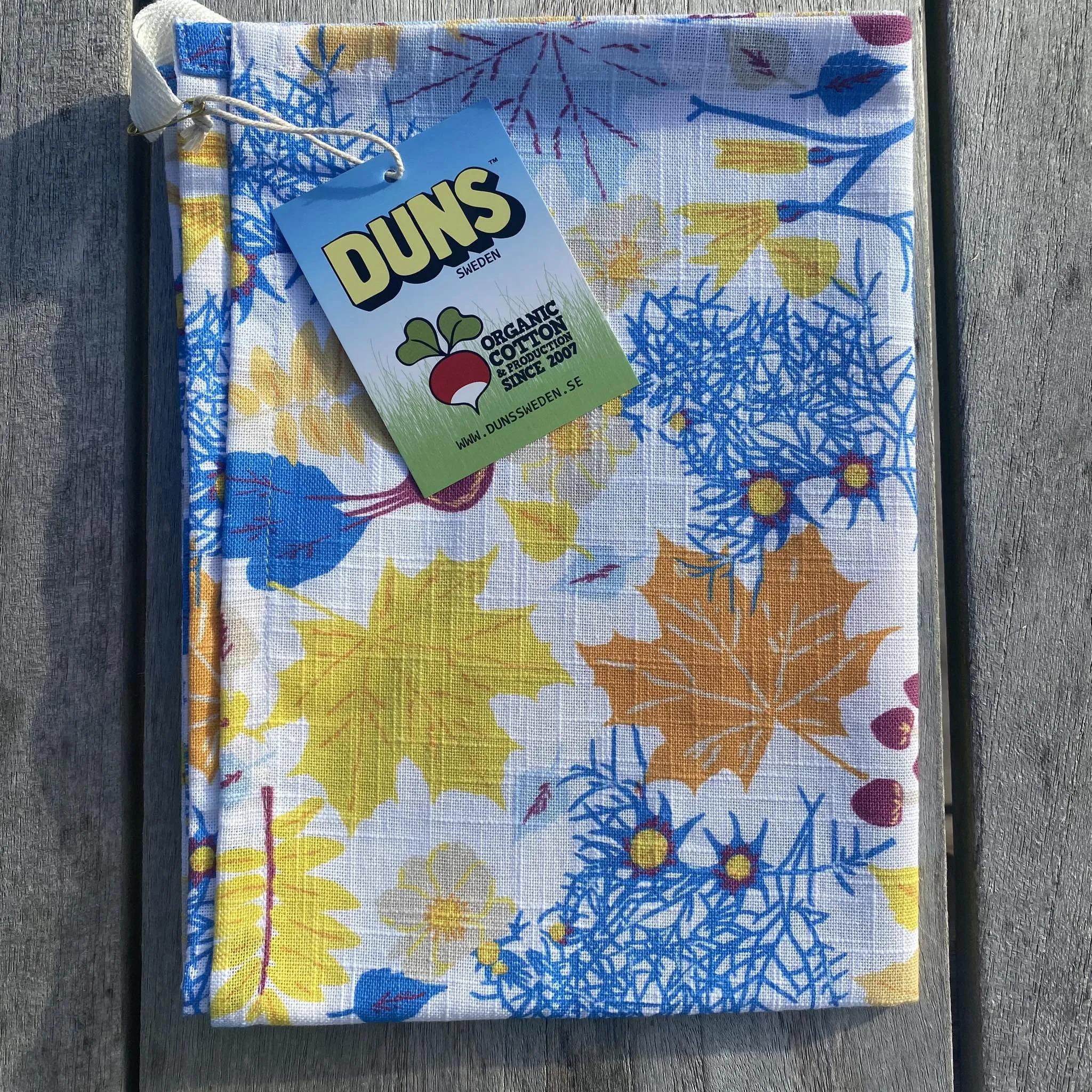 Fall Flowers - Blue Tea Towel