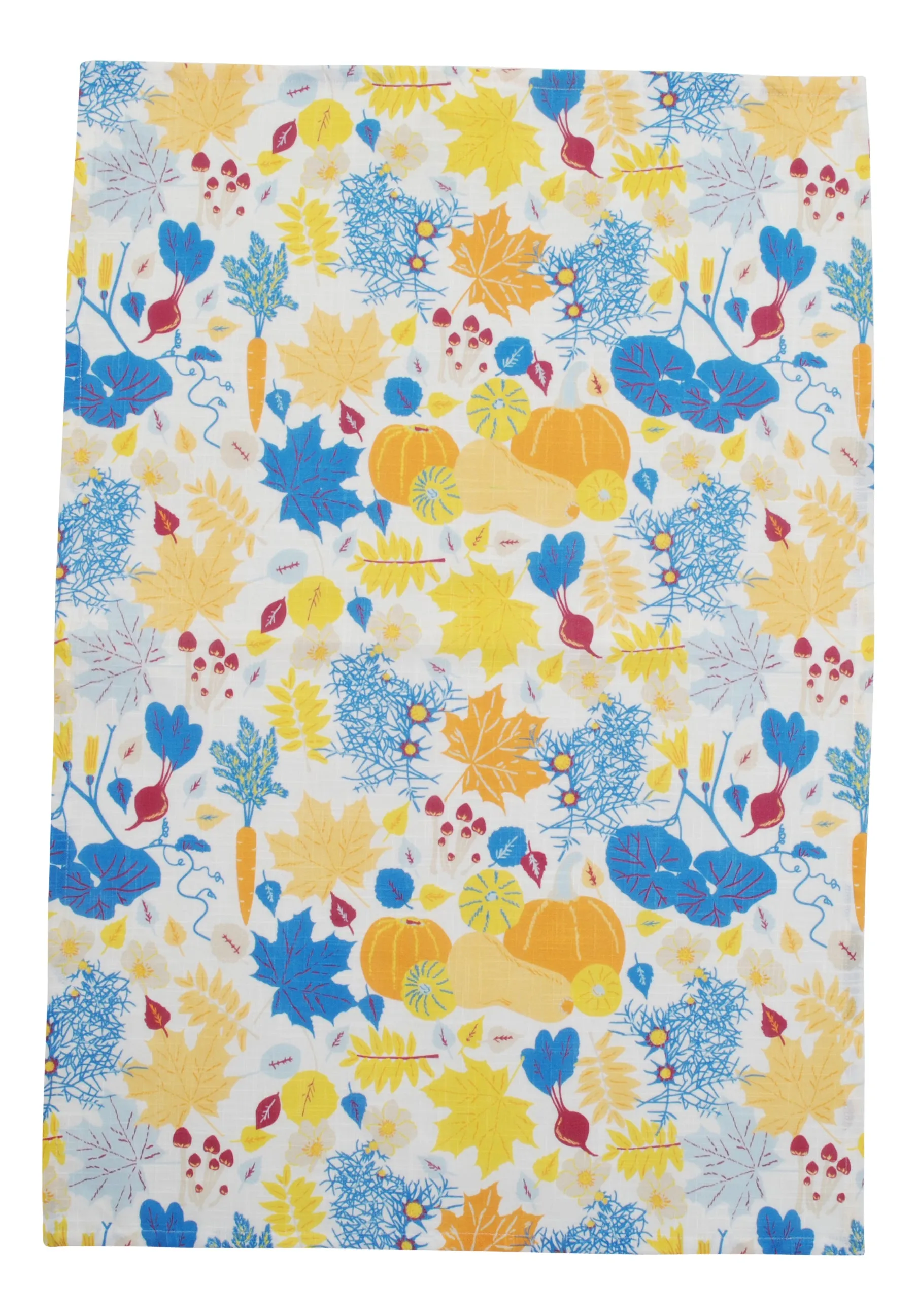 Fall Flowers - Blue Tea Towel