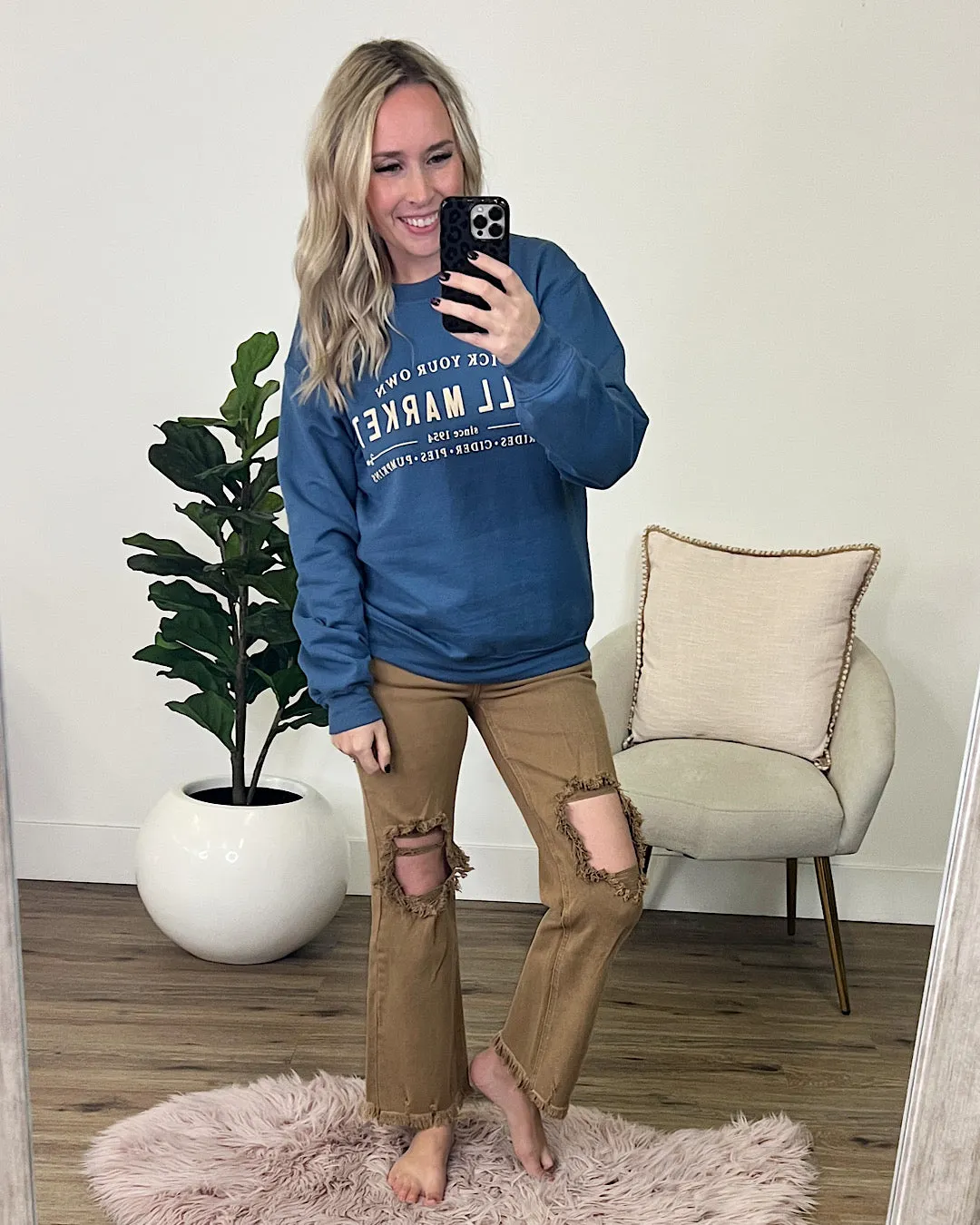 Fall Market Slate Blue Sweatshirt