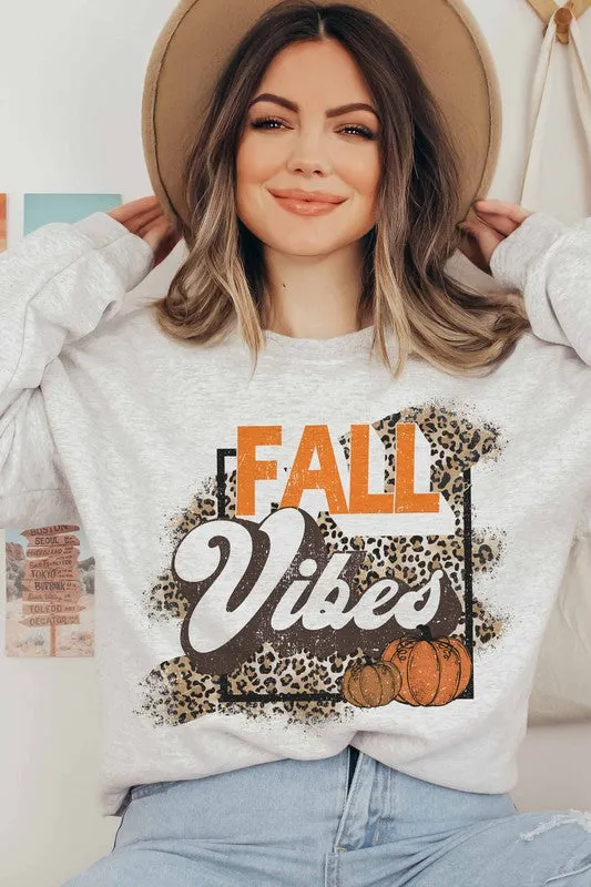 FALL VIBES PUMPKIN LEOPARD GRAPHIC SWEATSHIRT