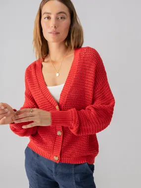 Falling For Fall Cardi Cherry Red